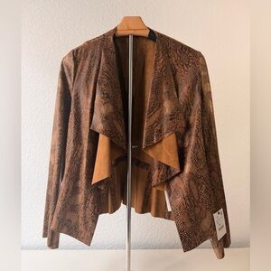 ZARA Brown Snake print-Blazer/ Faux Leather effect-Quiet luxury Statement ✨